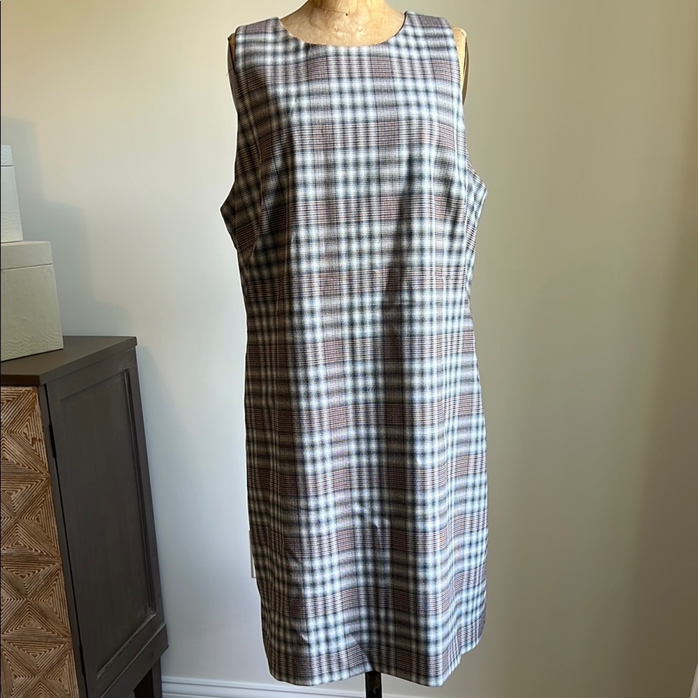Theory Plaid Sleeveless Dress